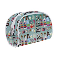 Kawaii Collage Teal  Ombre Makeup Case (small)