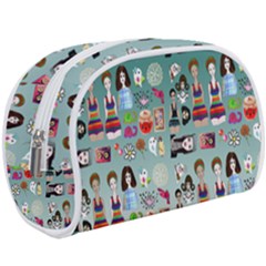 Kawaii Collage Teal  Ombre Makeup Case (large) by snowwhitegirl