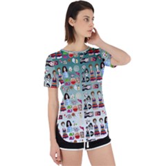 Kawaii Collage Teal  Ombre Perpetual Short Sleeve T-shirt