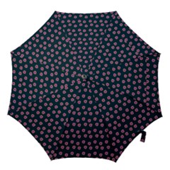 Peach Purple Daisy Flower Teal Hook Handle Umbrellas (Medium)