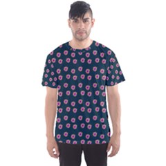 Peach Purple Daisy Flower Teal Men s Sport Mesh Tee