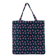 Peach Purple Daisy Flower Teal Grocery Tote Bag