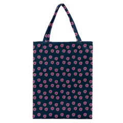 Peach Purple Daisy Flower Teal Classic Tote Bag