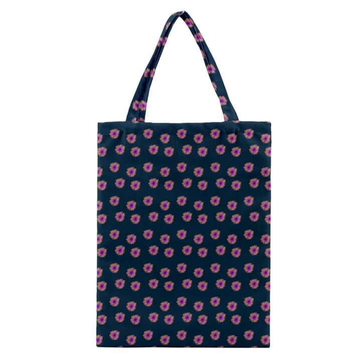 Peach Purple Daisy Flower Teal Classic Tote Bag