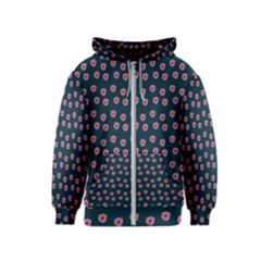 Peach Purple Daisy Flower Teal Kids  Zipper Hoodie