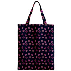 Peach Purple Daisy Flower Teal Zipper Classic Tote Bag