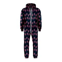 Peach Purple Daisy Flower Teal Hooded Jumpsuit (Kids)