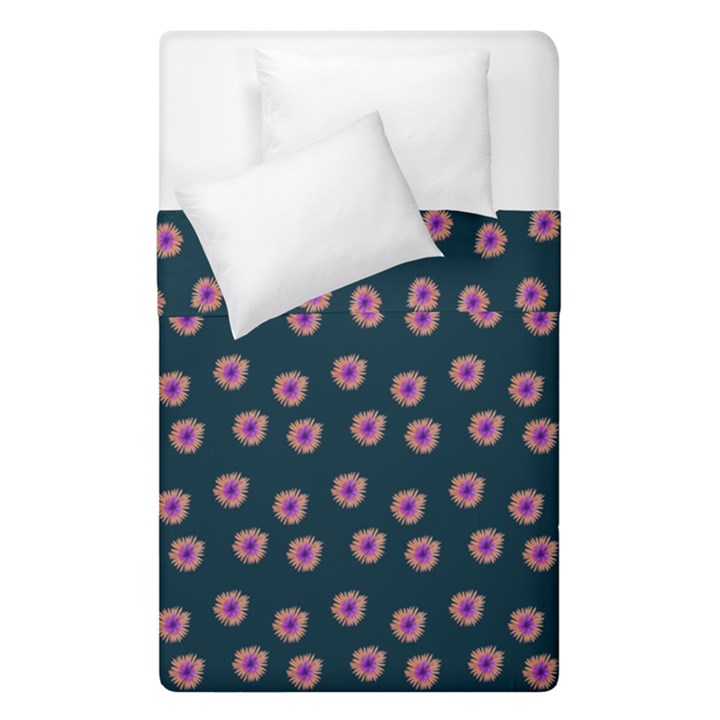 Peach Purple Daisy Flower Teal Duvet Cover Double Side (Single Size)