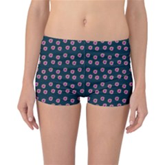 Peach Purple Daisy Flower Teal Reversible Boyleg Bikini Bottoms