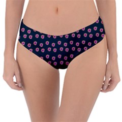 Peach Purple Daisy Flower Teal Reversible Classic Bikini Bottoms