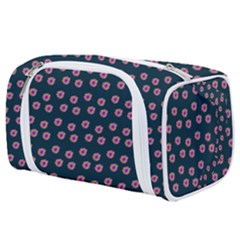 Peach Purple Daisy Flower Teal Toiletries Pouch by snowwhitegirl