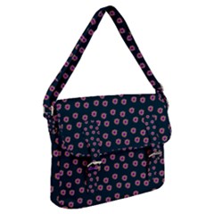 Peach Purple Daisy Flower Teal Buckle Messenger Bag