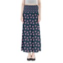 Peach Purple Daisy Flower Teal Full Length Maxi Skirt View1