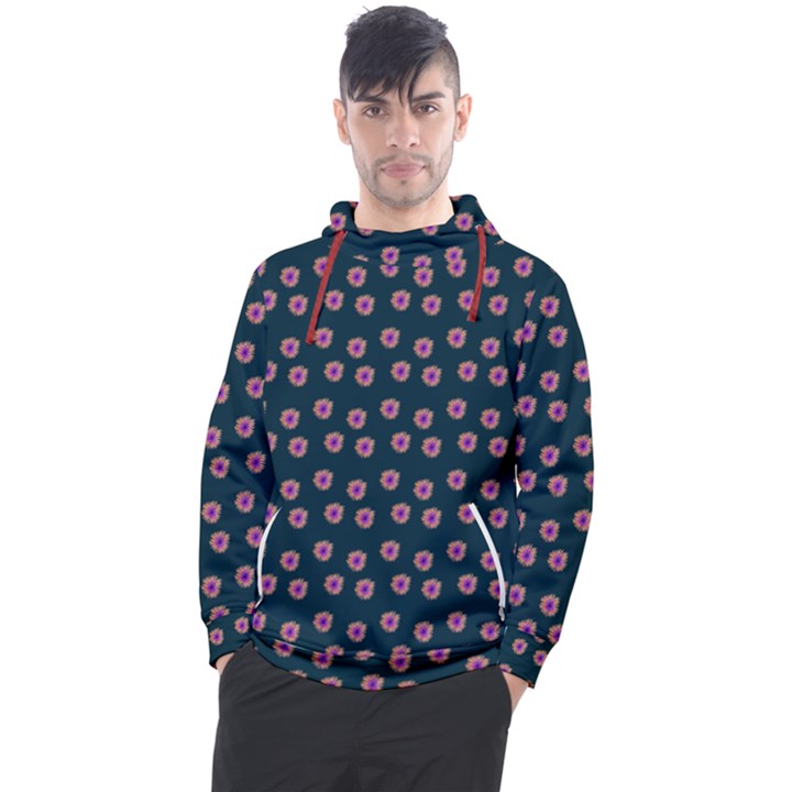 Peach Purple Daisy Flower Teal Men s Pullover Hoodie