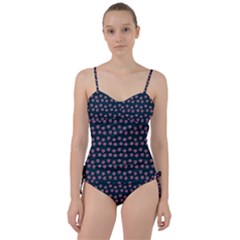 Peach Purple Daisy Flower Teal Sweetheart Tankini Set