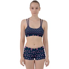 Peach Purple Daisy Flower Teal Perfect Fit Gym Set