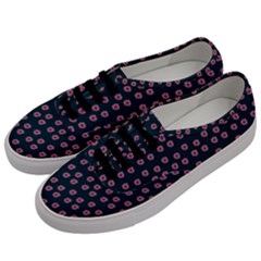 Peach Purple Daisy Flower Teal Men s Classic Low Top Sneakers