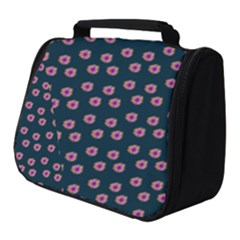 Peach Purple Daisy Flower Teal Full Print Travel Pouch (Small)