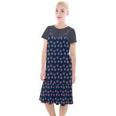 Peach Purple Daisy Flower Teal Camis Fishtail Dress