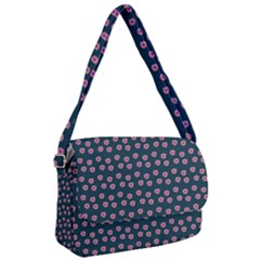 Peach Purple Daisy Flower Teal Courier Bag by snowwhitegirl