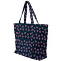 Peach Purple Daisy Flower Teal Zip Up Canvas Bag View1