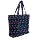 Peach Purple Daisy Flower Teal Zip Up Canvas Bag View2