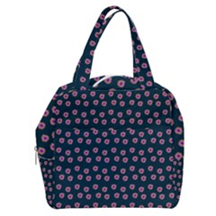 Peach Purple Daisy Flower Teal Boxy Hand Bag