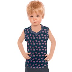 Peach Purple Daisy Flower Teal Kids  Sport Tank Top