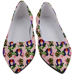 60s Girl Pink Floral Daisy Women s Block Heels 