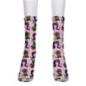 60s Girl Pink Floral Daisy Men s Crew Socks View1