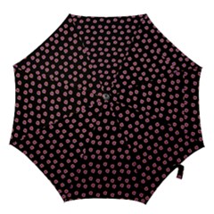 Peach Purple Daisy Flower Black Hook Handle Umbrellas (medium) by snowwhitegirl