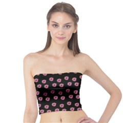 Peach Purple Daisy Flower Black Tube Top by snowwhitegirl