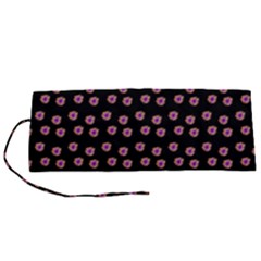 Peach Purple Daisy Flower Black Roll Up Canvas Pencil Holder (s) by snowwhitegirl