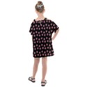 Peach Purple Daisy Flower Black Kids  One Piece Chiffon Dress View2