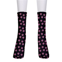 Peach Purple Daisy Flower Black Men s Crew Socks by snowwhitegirl