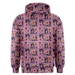 60s Girl Floral Pink Men s Overhead Hoodie by snowwhitegirl