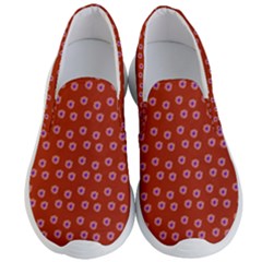 Peach Purple Daisy Flower Red Men s Lightweight Slip Ons by snowwhitegirl