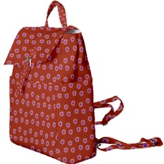 Peach Purple Daisy Flower Red Buckle Everyday Backpack by snowwhitegirl