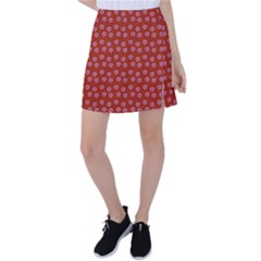 Peach Purple Daisy Flower Red Tennis Skirt