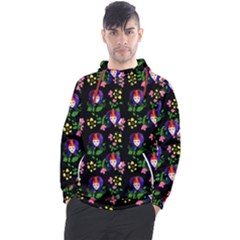 60s Girl Floral Daisy Black Men s Pullover Hoodie by snowwhitegirl