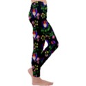 60s Girl Floral Daisy Black Kids  Lightweight Velour Leggings View3