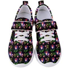 60s Girl Floral Daisy Black Women s Velcro Strap Shoes by snowwhitegirl