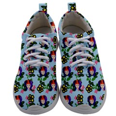 60s Girl Light Blue Floral Daisy Mens Athletic Shoes