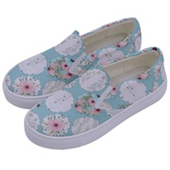 Floral Work Kids  Canvas Slip Ons by designsbymallika