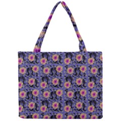 60s Girl Floral Blue Mini Tote Bag by snowwhitegirl