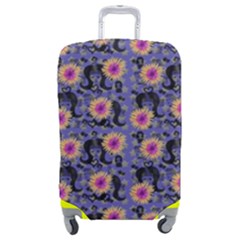 60s Girl Floral Blue Luggage Cover (medium) by snowwhitegirl