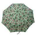 60s Girl Floral Green Folding Umbrellas View1