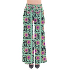 60s Girl Floral Green So Vintage Palazzo Pants by snowwhitegirl