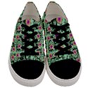 60s Girl Floral Green Men s Low Top Canvas Sneakers View1