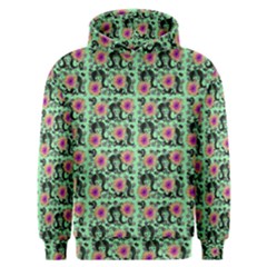 60s Girl Floral Green Men s Overhead Hoodie by snowwhitegirl